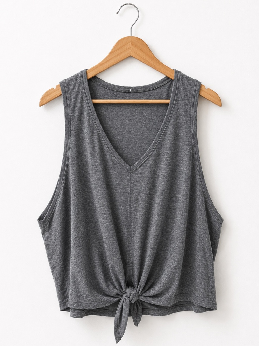 Lululemon Heathered Gray Tie Hem Tank Top Relaxed Fit